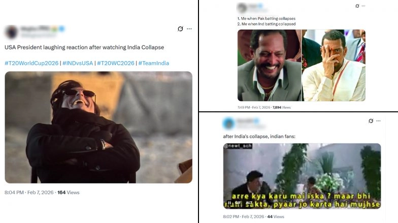 Team India Funny Memes Go Viral As Men in Blue Suffer Massive Batting Collapse During IND vs USA T20 World Cup 2026 Match