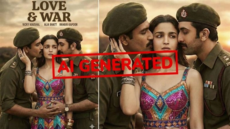 Fact Check: Is the Viral &lsquo;Love &amp; War&rsquo; Poster Featuring Ranbir Kapoor, Alia Bhatt and Vicky Kaushal Real?