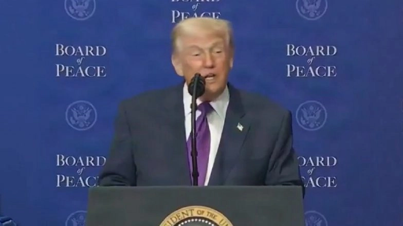Donald Trump Launches ‘Board of Peace', Pledges USD 10 Billion for Gaza (Watch Video)