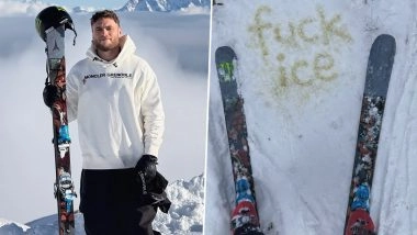 Gus Kenworthy Anti-ICE Protest in Italy: British-American Skier Urinates &lsquo;F**k ICE&rsquo; in Snow Ahead of 2026 Olympic Winter Games (See Pic)