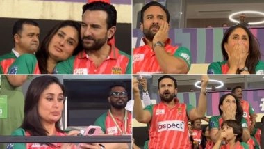 ISPL 2026: Kareena Kapoor and Saif Ali Khan&rsquo;s Moments Go Viral Amid &lsquo;Love Jihad&rsquo; Slogans After Tiigers of Kolkata vs Ahmedabad Lions Match (Watch Video)