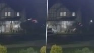 Viral Video From US: Speeding Pickup Truck Goes Airborne and Crashes Into a Home in Oregon