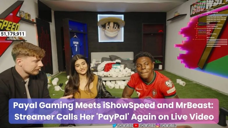 Payal Gaming Meets iShowSpeed and MrBeast: Viral Streamer Calls Her 'PayPal' Again on Live Video