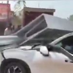 Lal Bahadur Yadav Dies After 1,000 Kg High-Mast Light Pole Crushes His Car in UP’s Pratapgarh, Disturbing Video Surfaces