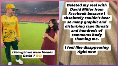 RJ Princy Parikh Deletes Viral Video With David Miller from Facebook After Alleged Rape Threats and Body Shaming
