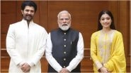 Vijay Deverakonda and Rashmika Mandanna Meet Prime Minister Narendra Modi To Personally Invite Him for Their Hyderabad Reception (View Post) Vijay Deverakonda and Rashmika Mandanna Meet Prime Minister Narendra Modi To Personally Invite Him for Their Hyderabad Reception (View Post)