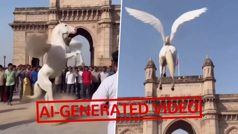 Did a &lsquo;White Flying Horse&rsquo; Visit Mumbai&rsquo;s Gateway of India? The Truth Behind the Viral AI-Generated Video
