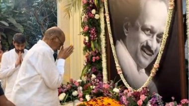 Sharad Pawar Pays Emotional Tribute to Ajit Pawar; Meets Sunetra Pawar First Time After Swearing In As Maharashtra Deputy CM (Watch Video)
