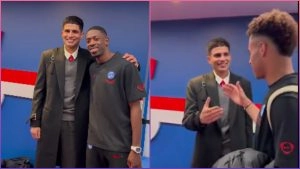 sports-Shubman Gill Meets Ousmane Dembele and Other PSG Players Following Ligue 1 Clash Against Olympique de Marseille (Watch Video)