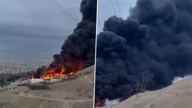 Tehran Hit by &lsquo;Black Rain&rsquo; After Airstrikes on Oil Facilities Send Toxic Smoke Into Sky (Watch Videos)