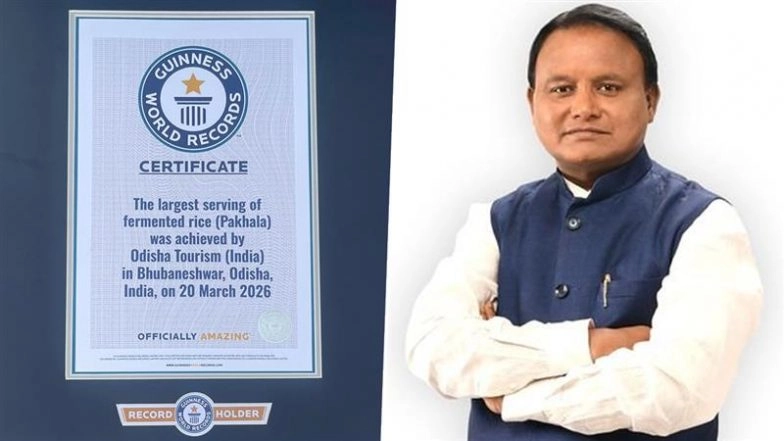 Odisha Sets Guinness World Record for Largest Serving of Pakhala, 1,174 kg of Traditional Fermented Rice Prepared in Bhubaneswar