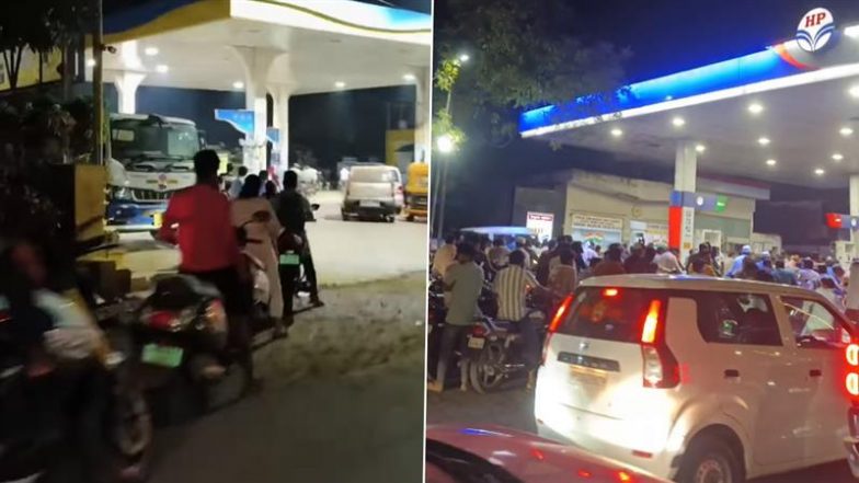 Don’t Panic! Petrol Shortage and Price Rise Fake Rumours Lead to Long Lines on Fuel Pumps, Videos Go Viral
