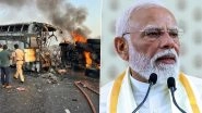 Andhra Pradesh Bus Fire Tragedy: 14 Dead, 15 Injured in Markapuram Accident; PM Narendra Modi Announces INR 2 Lakh Ex-Gratia for Kin