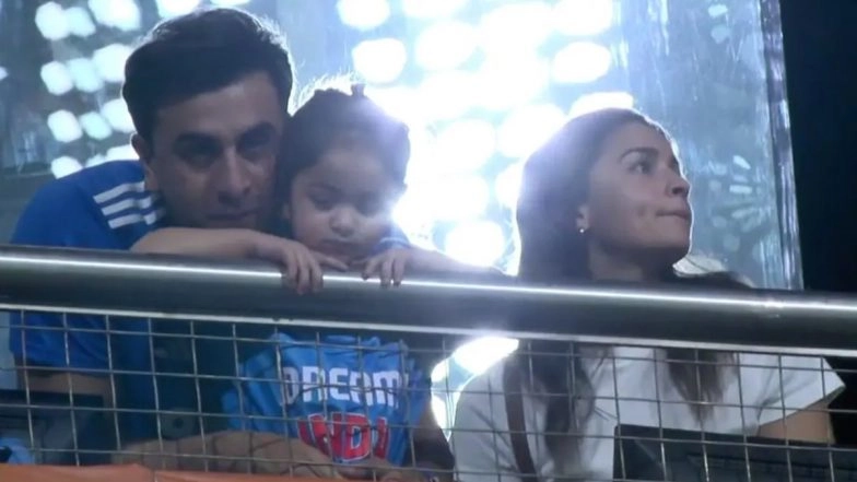 Ranbir Kapoor, Alia Bhatt and Daughter Raha Cheer for Team India at Wankhede During T20 World Cup 2026 Semi-Final (View Post)