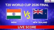India vs New Zealand Live Score Updates, T20 World Cup 2026 Final