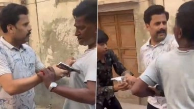Hemant Garg Viral Video: Aligarh BJP Leader Caught on Camera Pointing Pistol at Neighbour, Video Goes Viral