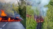 Viral Video Shows Lava From Piton de la Fournaise Volcano Severs Key Coastal Road on Reunion Island