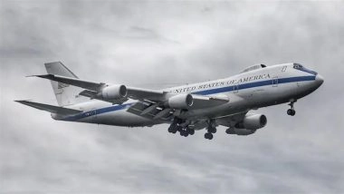‘Doomsday Plane’ Spotted in California: US Air Force Boeing E-6B Mercury Performs Exercises in Fresno Amid Rising Middle East Conflict