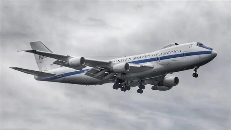 &lsquo;Doomsday Plane&rsquo; Spotted in California: US Air Force Boeing E-6B Mercury Performs Exercises in Fresno Amid Rising Middle East Conflict