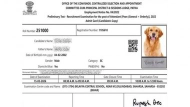 Bihar: Candidate Shocked as Dog’s Photo Printed on Admit Card for District Court Fourth-Grade Recruitment Exam