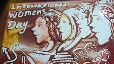 International Women’s Day 2026: Sand Artist Manas Kumar Sahoo Creates Unique Sand Animation in Puri Celebrating Women’s Empowerment and Equality (Watch Video)