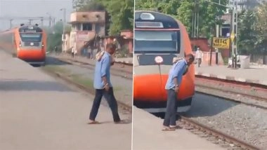 Bihar Man Stands Near Platform Edge To Spit Tobacco, Dies After Being Hit by Vande Bharat (Watch Video)