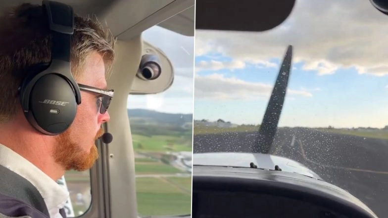 New Zealand’s Glenn Phillips Shows Off Pilot Skills with Aircraft Landing in Auckland (Watch Video)