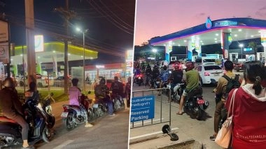 Panic Buying Drains Thailand Fuel Pumps: Government Says No Real Shortage, Urges Public Calm (Watch Videos)