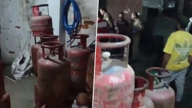 LPG Cylinders Stored Illegally in Hapur, Uttar Pradesh Police Take Action and Register FIR (Watch Video)