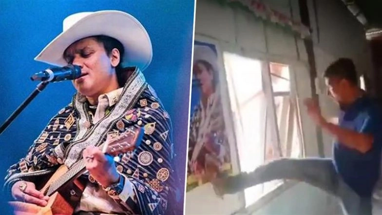 Assam Congress Worker Kicks Zubeen Garg&rsquo;s Portrait, Vandalises Party Office in Bijni Amid Internal Rift (Watch Video)