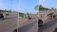 Horrific Accident Caught on Camera in Lucknow: Teen Rams Speeding Royal Enfield Continental GT 650 Into Scooter, Dies After Hitting Divider Head-On; Video Surfaces