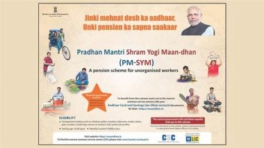 Pradhan Mantri Shram Yogi Maandhan (PM-SYM) Scheme: Who Can Get INR 3,000 Monthly Pension and How To Apply