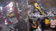 Tata Sierra Test Drive Horror: SUV Plunges Into 20-Foot Construction Pit in Thane After Driver Loses Control (Watch Video)