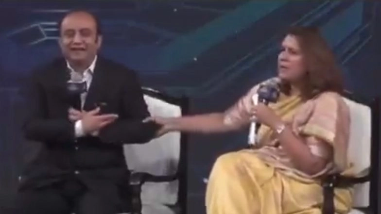 Supriya Shrinate Manhandled Sudhanshu Trivedi During Live Discussion on Stage, Claims Amit Malviya (Watch Video)