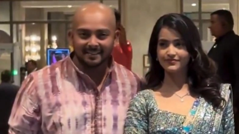 Prithvi Shaw Attends Arjun Tendulkar-Saaniya Chandhok Wedding Ceremony With Girlfriend Akriti Agarwal in Mumbai (Watch Video)