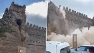 Castle of Escalona Collapse: Part of Medieval Tower Collapses at Spain&rsquo;s Toledo, Visitors Narrowly Avoid Injury (Watch Video)