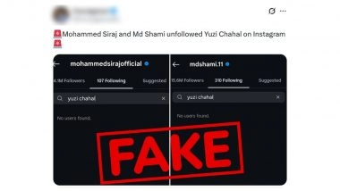 Fact Check: Did Mohammed Siraj and Mohammed Shami Unfollow Yuzvendra Chahal on Instagram?