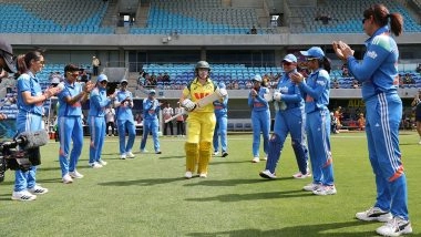 India Women’s National Cricket Team Accords Guard of Honour to Alyssa Healy in Her Farewell ODI Ahead of IND-W vs AUS-W Match