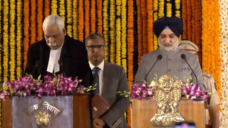 Taranjit Singh Sandhu Takes Oath As Delhi’s New Lieutenant Governor, Calls for ‘Turning Challenges Into Opportunities’ (Watch Video)