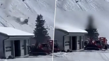 Tragedy in the Alps: Woman Killed After Cable Car Cabin Crashes in Swiss Ski Resort (Watch Video)