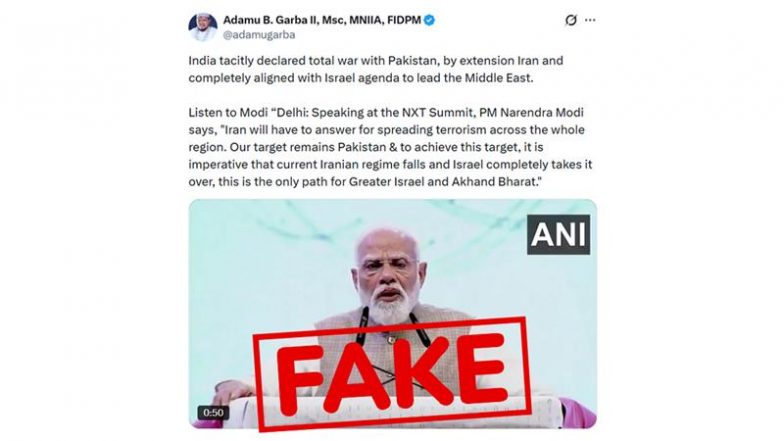 Did PM Narendra Modi Call for ‘Greater Israel and Akhand Bharat’ in a Viral Video? PIB Fact Check Confirms It Is a Deepfake