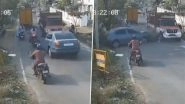 Coimbatore Rash Driving Video: Man, Daughter Injured After Speeding Car Rams Into Their Scooter