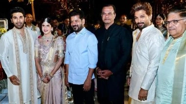 Allu Sirish and Nayanika Reddy Get Married in Hyderabad; Telangana CM Revanth Reddy Poses With Newlyweds in FIRST Picture