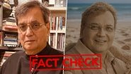 Fact Check: Did Odisha Sand Artist Sudarsan Pattnaik Make Sand Portrait of Filmmaker Subhash Ghai? Know the Truth Behind Viral Post