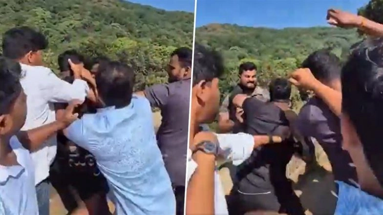 Karnataka Temple Brawl Video: Photographers Beaten During Pre-Wedding Shoot After They Wear Shoes in Temple