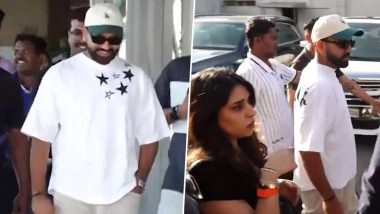 Rohit Sharma Along With Wife Ritika Sajdeh Reach Ahmedabad Ahead of IND vs NZ T20 World Cup 2026 Final (Watch Video)