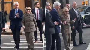 social-viral-Did Bill Clinton Nearly Push Hillary Clinton Into Traffic? Awkward NYC Street Moment Video Goes Viral