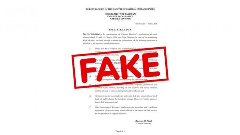 Pakistan Declared Smart Lockdown Amid West Asia War? Here’s a Fact Check