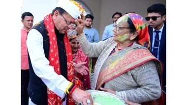 India News | CM Pushkar Singh Dhami Celebrates Holi at His Private Residence