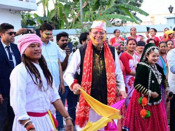 India News | Uttarakhand CM Dhami Attends Holi Milan Ceremony in Kashipur